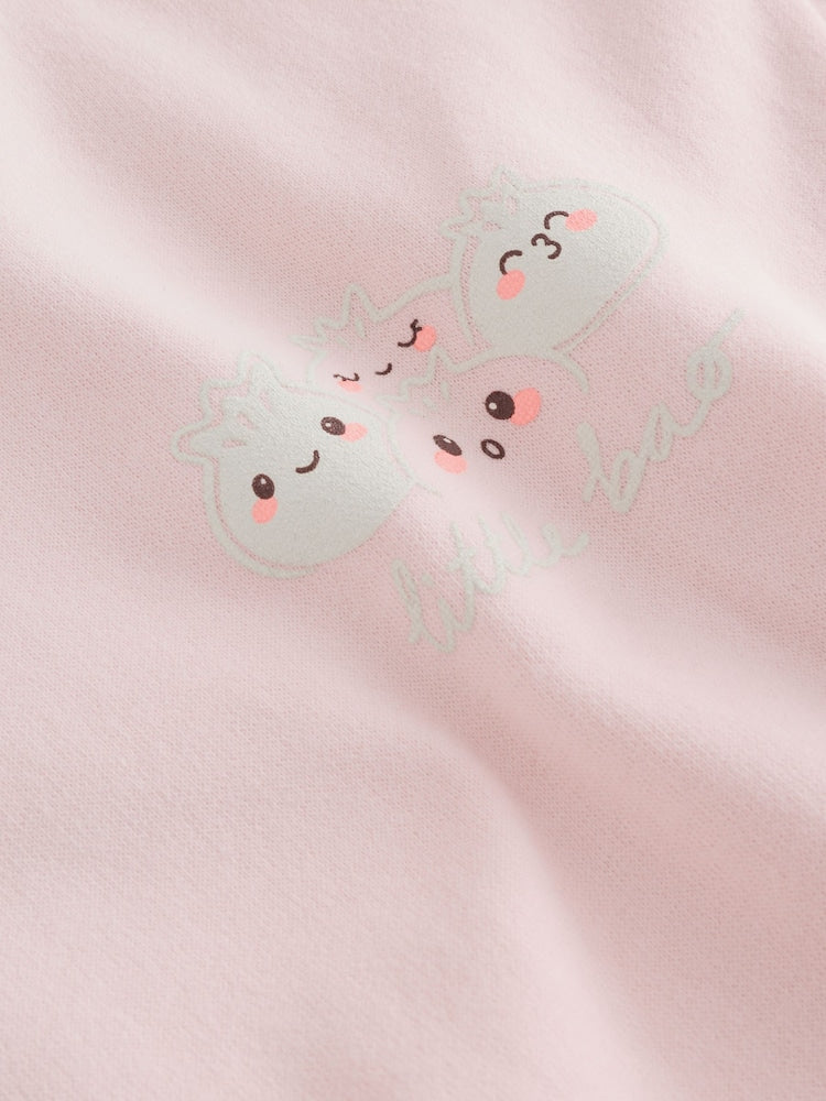 |Girl| Moletom Rosa Claro Com Estampa De Pãezinhos Bao (3 meses a 7 anos)