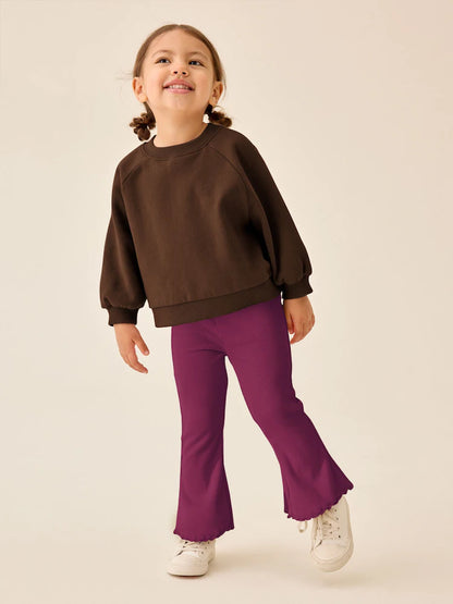 |Girl| Legging Canelada Boca de Sino Vermelho-Bordô (3 meses a 7 anos)