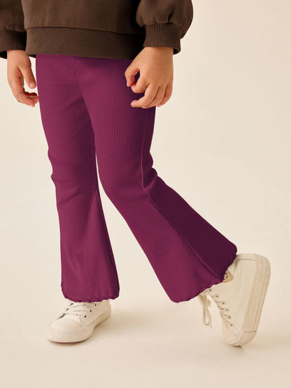 |Girl| Legging Canelada Boca de Sino Vermelho-Bordô (3 meses a 7 anos)