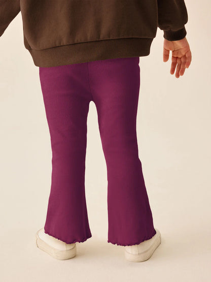 |Girl| Legging Canelada Boca de Sino Vermelho-Bordô (3 meses a 7 anos)