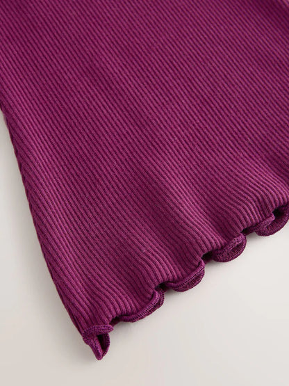 |Girl| Legging Canelada Boca de Sino Vermelho-Bordô (3 meses a 7 anos)