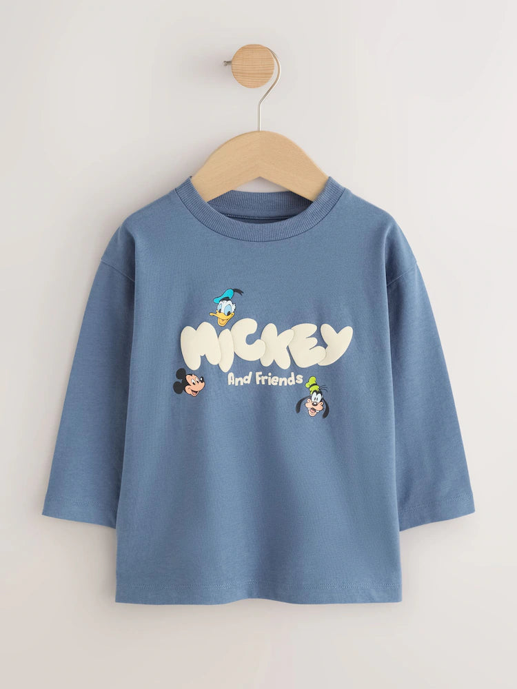 |Boy| Camiseta Azul de Manga Longa do Mickey Mouse (3 meses a 8 anos)