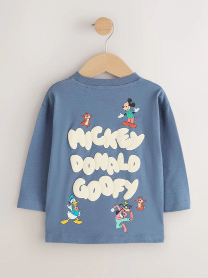 |Boy| Camiseta Azul de Manga Longa do Mickey Mouse (3 meses a 8 anos)