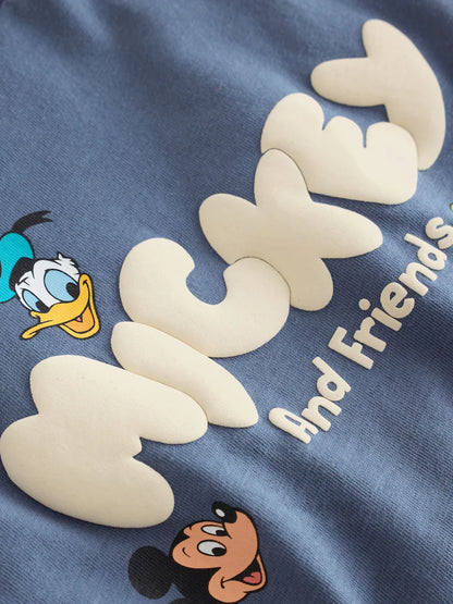 |Boy| Camiseta Azul de Manga Longa do Mickey Mouse (3 meses a 8 anos)