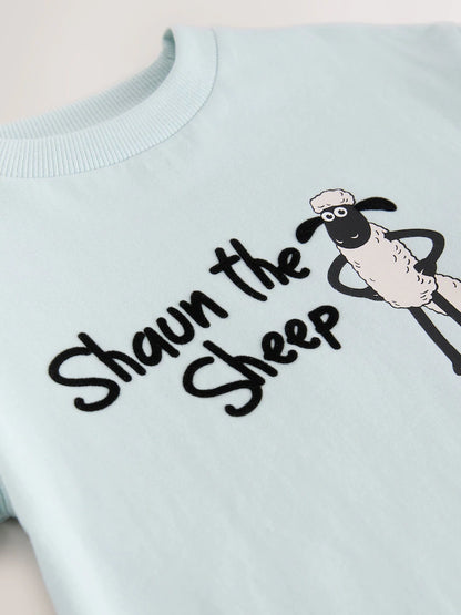 |Boy| Camiseta de Manga Longa Azul-Claro do Shaun, o Carneiro (3 meses a 7 anos)