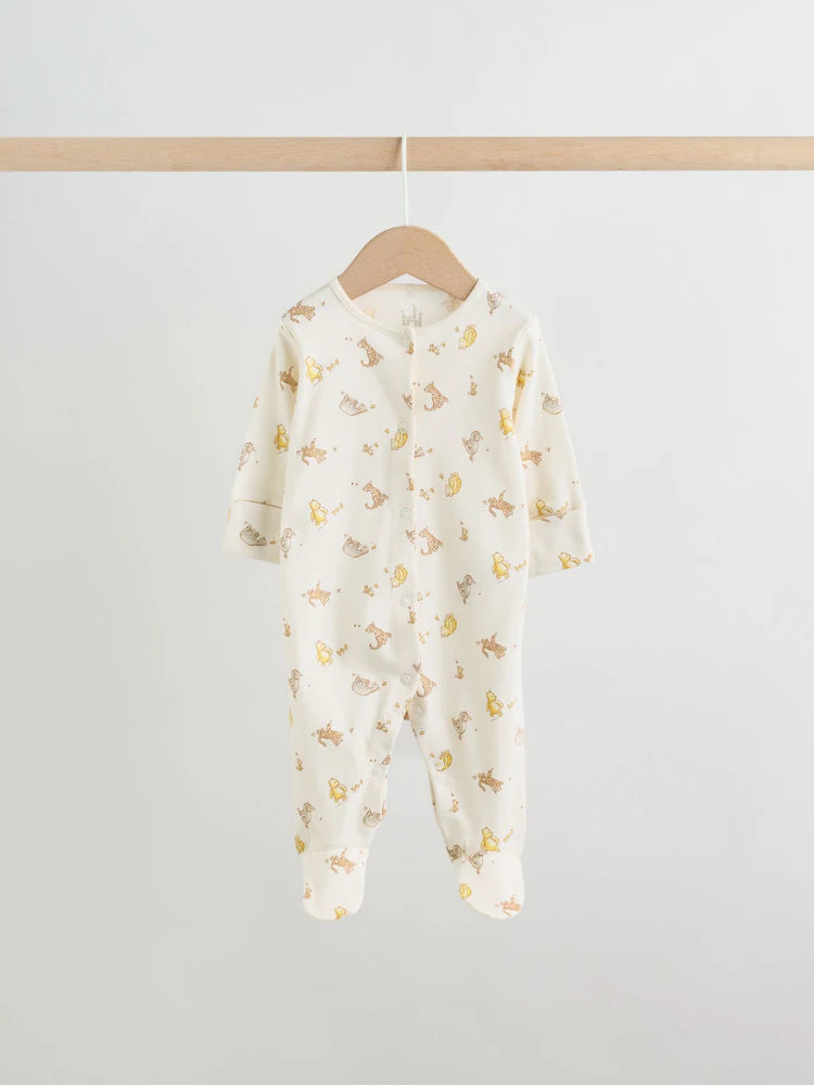 |BabyBoy| Conjunto De 3 Macacões Amarelos Do Ursinho Pooh Para Bebês (0 meses a 2 anos)