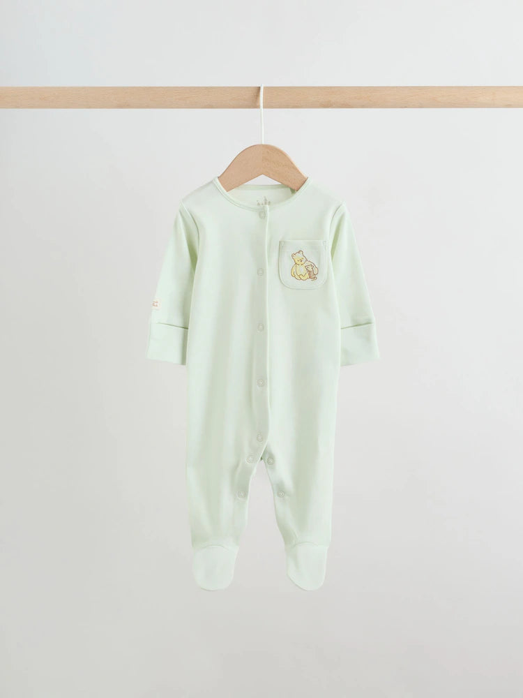 |BabyBoy| Conjunto De 3 Macacões Amarelos Do Ursinho Pooh Para Bebês (0 meses a 2 anos)