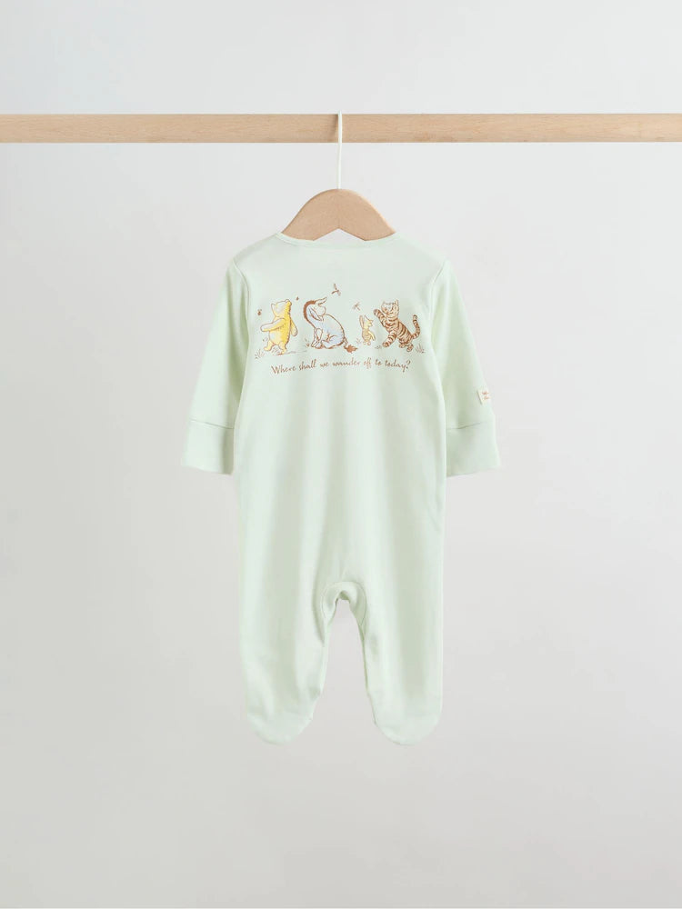 |BabyBoy| Conjunto De 3 Macacões Amarelos Do Ursinho Pooh Para Bebês (0 meses a 2 anos)
