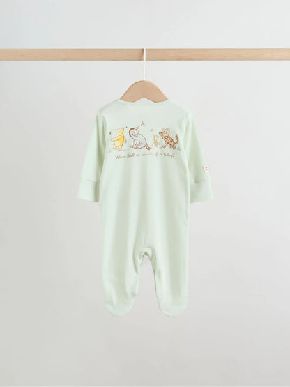 |BabyBoy| Conjunto De 3 Macacões Amarelos Do Ursinho Pooh Para Bebês (0 meses a 2 anos)