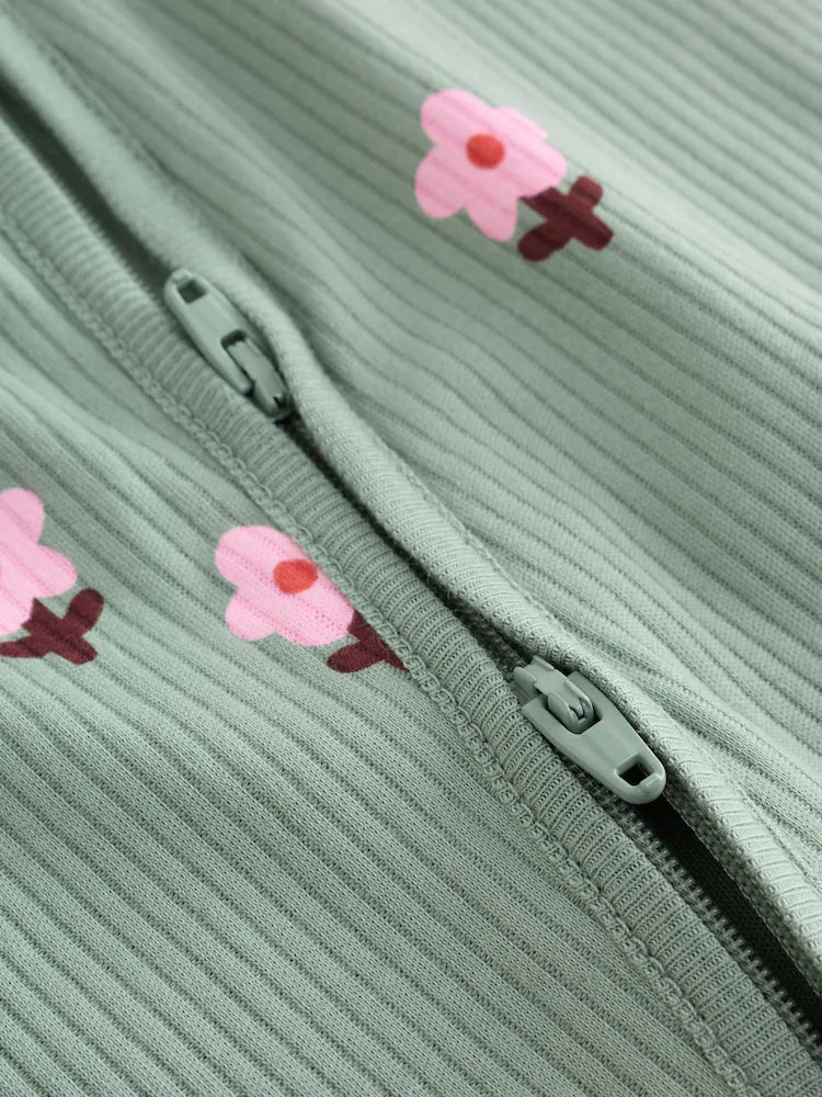 |BabyGirl| Kit Com 4 Macacões de Bebê com Estampa Floral Laranja (0 meses a 3 anos)