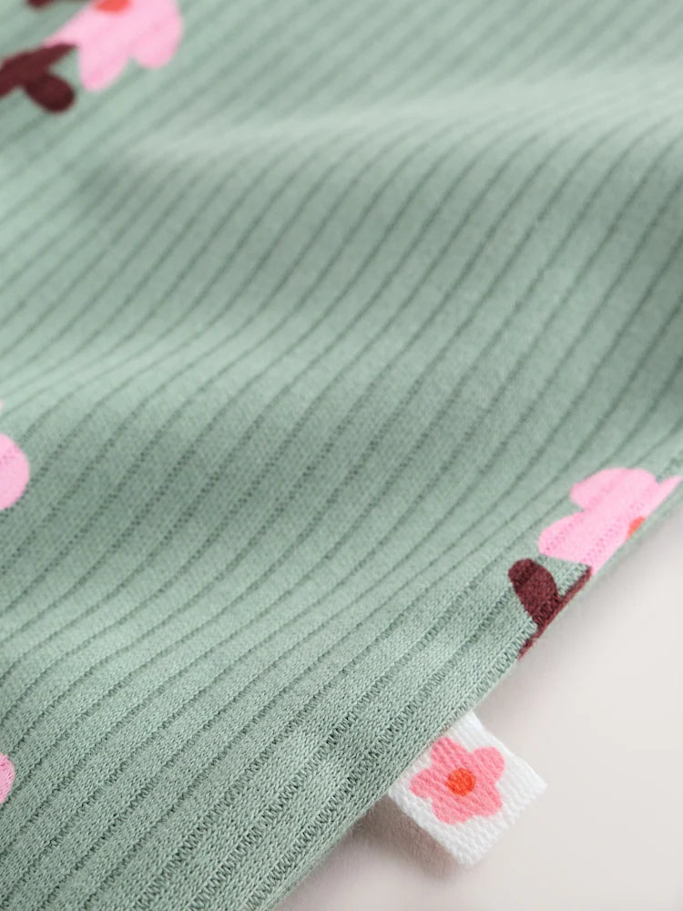 |BabyGirl| Kit Com 4 Macacões de Bebê com Estampa Floral Laranja (0 meses a 3 anos)