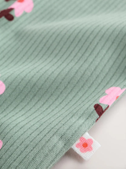 |BabyGirl| Kit Com 4 Macacões de Bebê com Estampa Floral Laranja (0 meses a 3 anos)