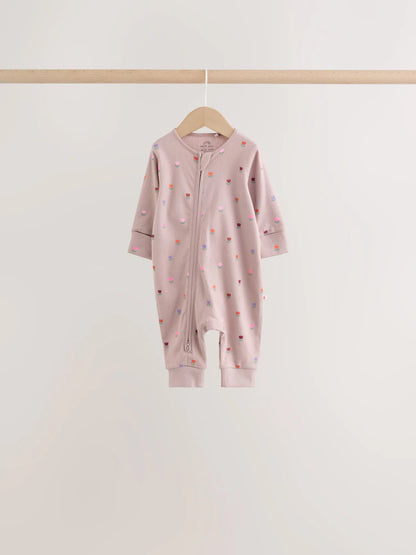 |BabyGirl| Kit Com 4 Macacões de Bebê com Estampa Floral Laranja (0 meses a 3 anos)