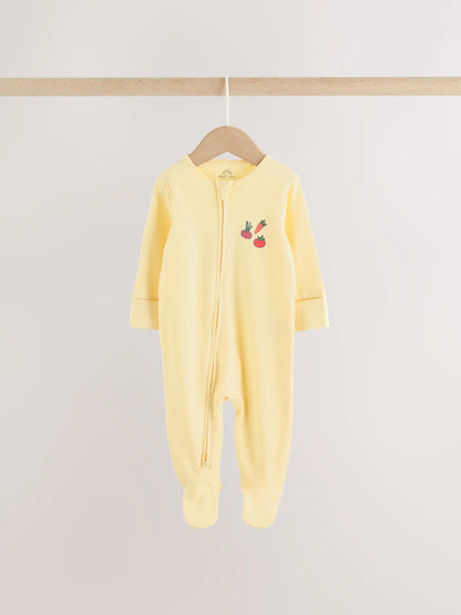 |BabyBoy| Kit com 3 Macacões de Bebê com Estampa de Animais da Fazenda e Zíper Bidirecional (0 meses a 2 anos)