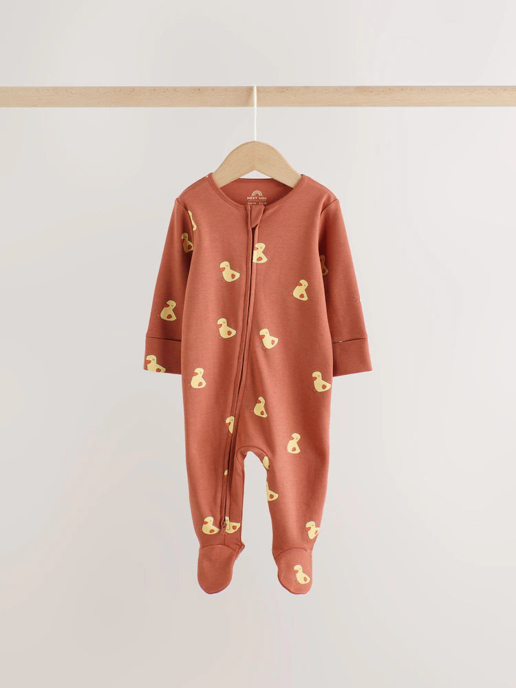 |BabyBoy| Kit com 3 Macacões de Bebê com Estampa de Animais da Fazenda e Zíper Bidirecional (0 meses a 2 anos)