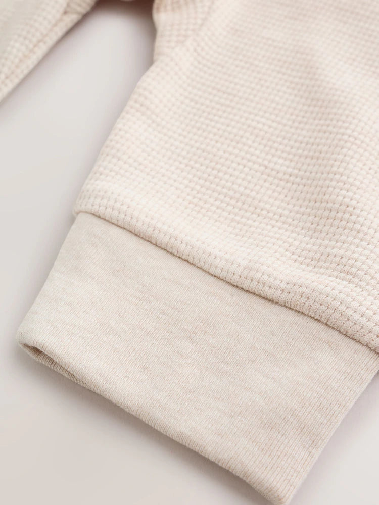 |BabyBoy| Kit com 4 Macacões de Bebê em Tecido Waffle (Cor Verde-Sálvia Neutra) com Zíper Bidirecional (0 meses a 3 anos)