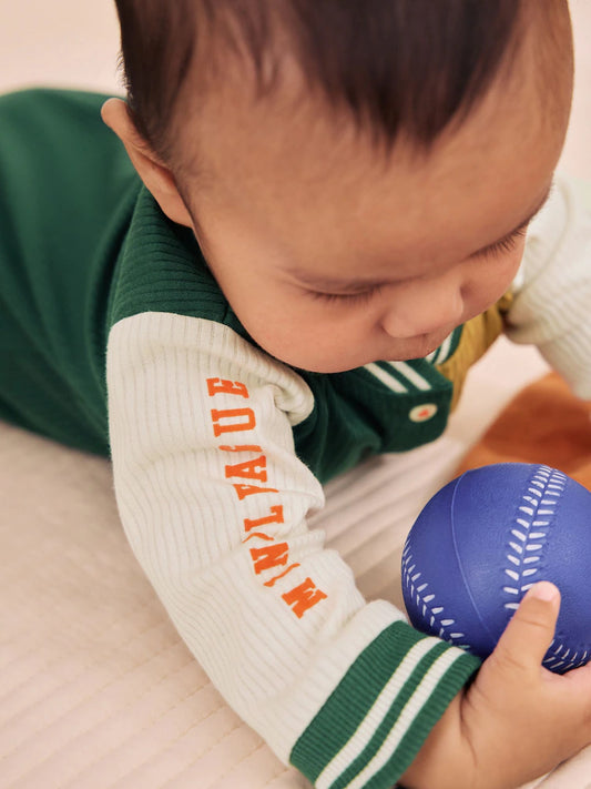 |BabyBoy| Pacote com 4 Macacões de Bebê Estilo Varsity (0 meses a 3 anos)