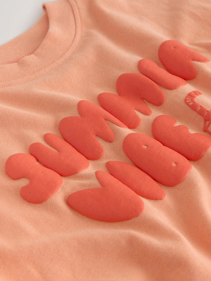 |Girl| Camiseta Laranja De Manga Curta Para o Verão (3 meses a 7 anos)