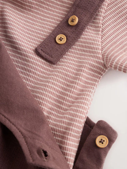|BabyBoy| Conjunto De Bebê com Jardineira de Malha e Body – Urso Marrom (0 meses a 2 anos)