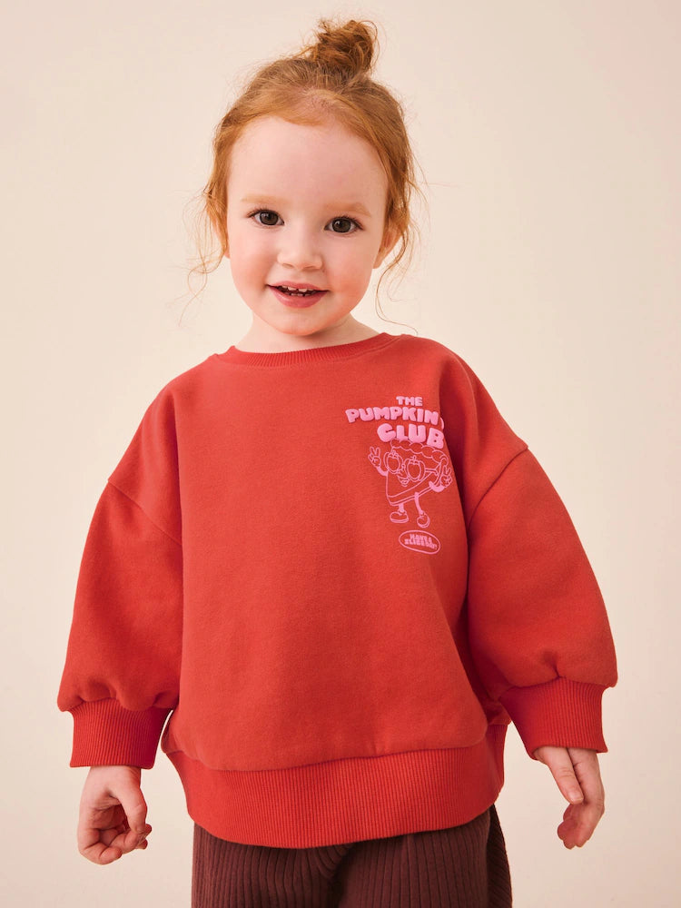 |Girl| Moletom Gola Careca Laranja "Pumpkin Pie Club" (3 meses a 7 anos)