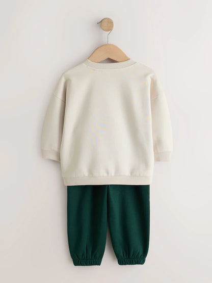 |Boy| Conjunto Jogger Cru com Gola Careca (3 meses a 7 anos)