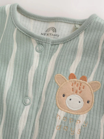 |BabyBoy| Kit com 4 Macacões de Bebé Safari em Tons Neutros (0 meses a 3 anos)