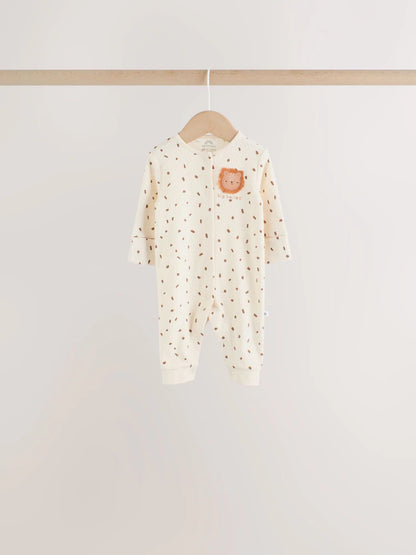 |BabyBoy| Kit com 4 Macacões de Bebé Safari em Tons Neutros (0 meses a 3 anos)