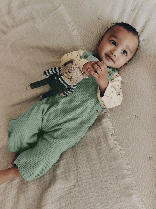 |BabyBoy| Conjunto De Jardineira e Body Verde Para Bebê (0 meses a 2 anos)