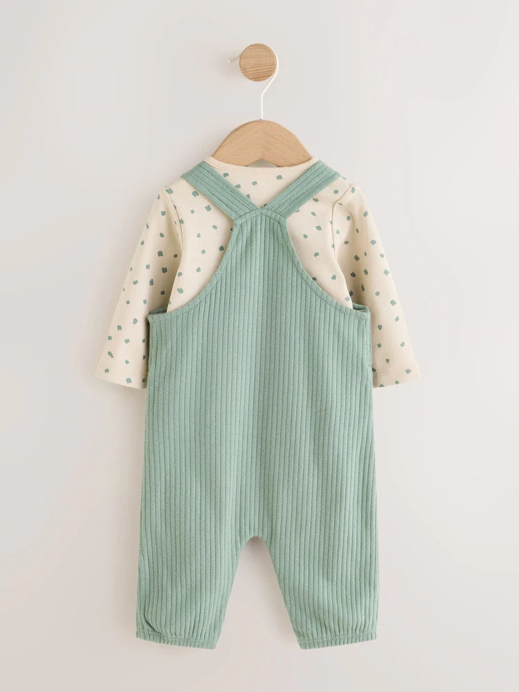 |BabyBoy| Conjunto De Jardineira e Body Verde Para Bebê (0 meses a 2 anos)