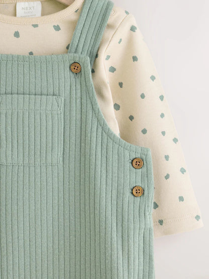 |BabyBoy| Conjunto De Jardineira e Body Verde Para Bebê (0 meses a 2 anos)