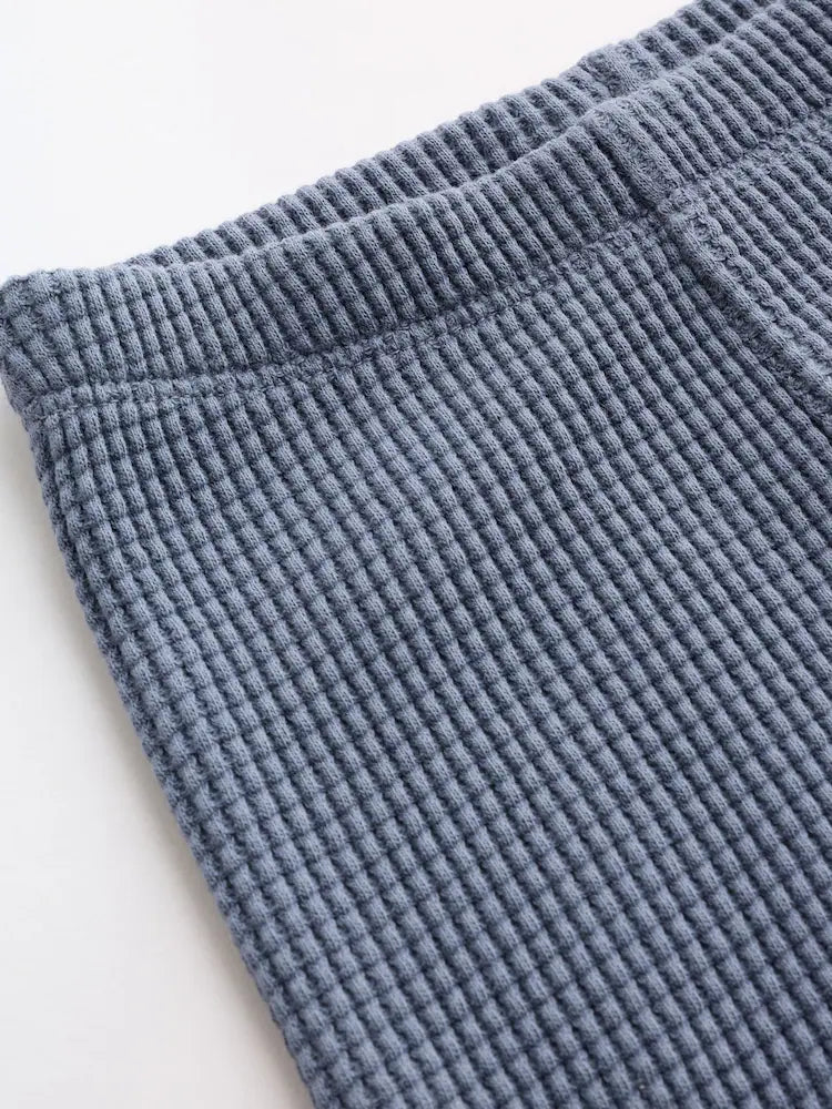 |BabyBoy| Conjunto De Blusa Texturizada e Legging Azul Para Bebês (0 meses a 2 anos)