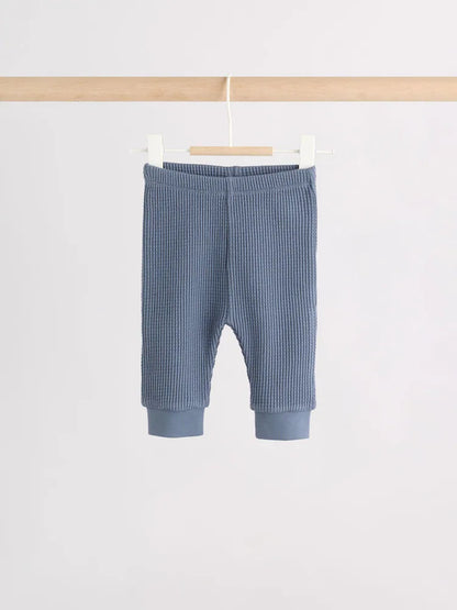 |BabyBoy| Conjunto De Blusa Texturizada e Legging Azul Para Bebês (0 meses a 2 anos)