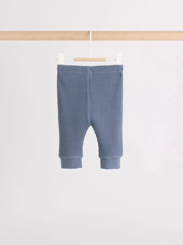 |BabyBoy| Conjunto De Blusa Texturizada e Legging Azul Para Bebês (0 meses a 2 anos)