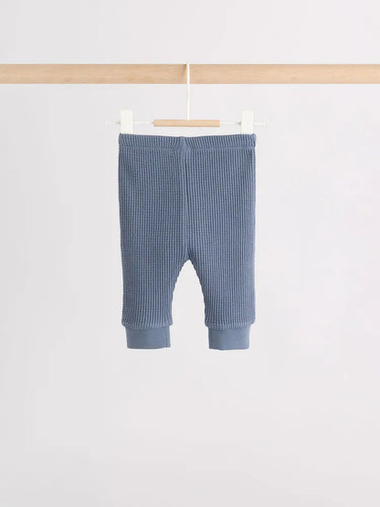 |BabyBoy| Conjunto De Blusa Texturizada e Legging Azul Para Bebês (0 meses a 2 anos)