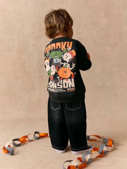 |Boy| Moletom Gola Careca Cinza-Chumbo Com Estampa Corrida (3 meses a 7 anos)