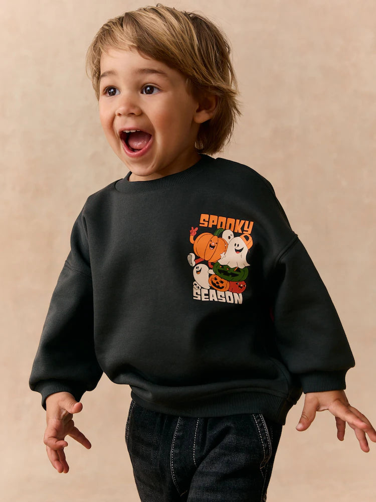 |Boy| Moletom Gola Careca Cinza-Chumbo Com Estampa Corrida (3 meses a 7 anos)