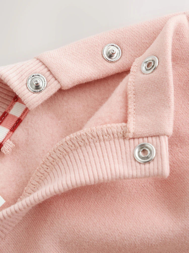 |BabyGirl| Conjunto de Moletom e Legging com Estampa de Coelhinho Rosa (0 meses a 2 anos)
