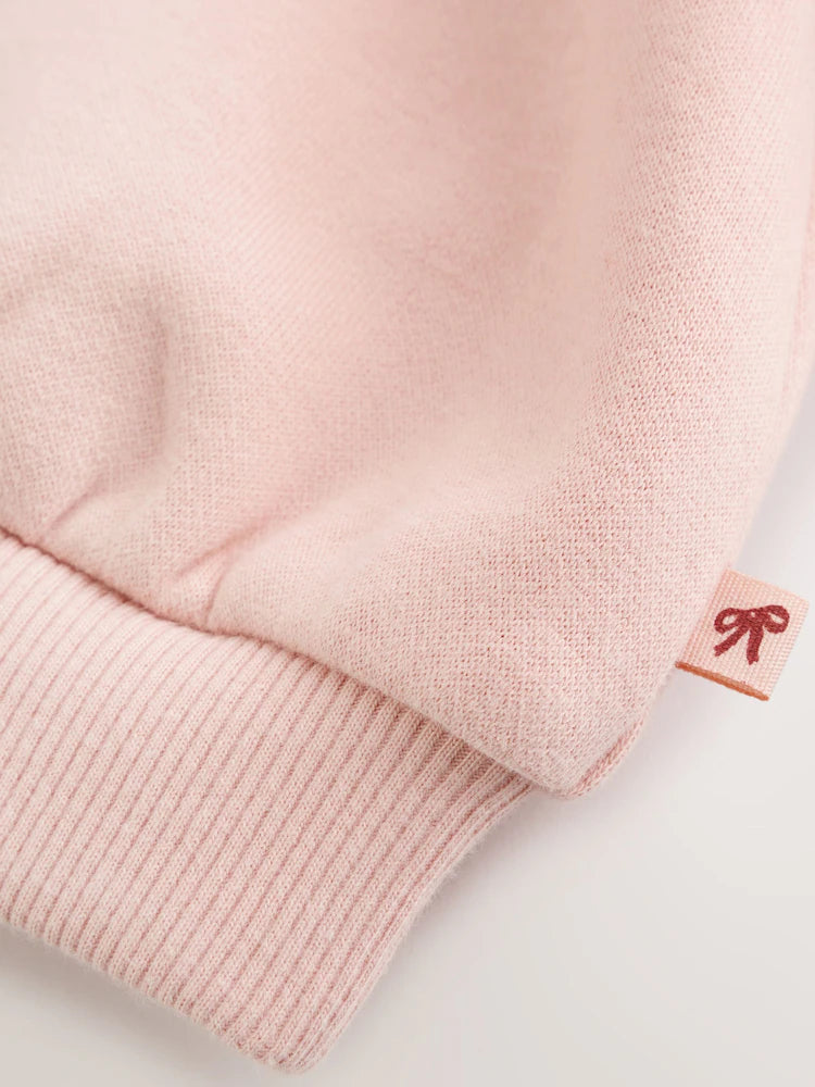 |BabyGirl| Conjunto de Moletom e Legging com Estampa de Coelhinho Rosa (0 meses a 2 anos)