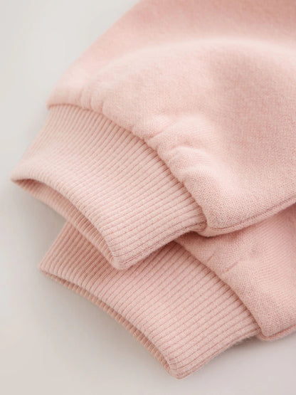 |BabyGirl| Conjunto de Moletom e Legging com Estampa de Coelhinho Rosa (0 meses a 2 anos)