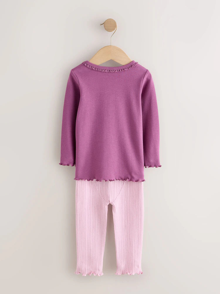 |Girl| Kit com 3 Pijamas Aconchegantes Roxos/Verdes (9 meses a 12 anos)