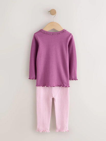 |Girl| Kit com 3 Pijamas Aconchegantes Roxos/Verdes (9 meses a 12 anos)
