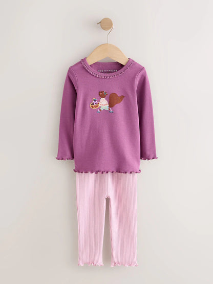 |Girl| Kit com 3 Pijamas Aconchegantes Roxos/Verdes (9 meses a 12 anos)
