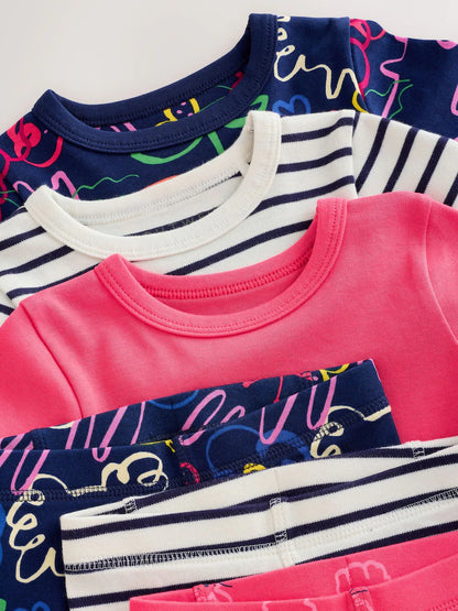 |Girl| Kit com 3 Pijamas Aconchegantes Rosa/Azul (9 meses a 12 anos)
