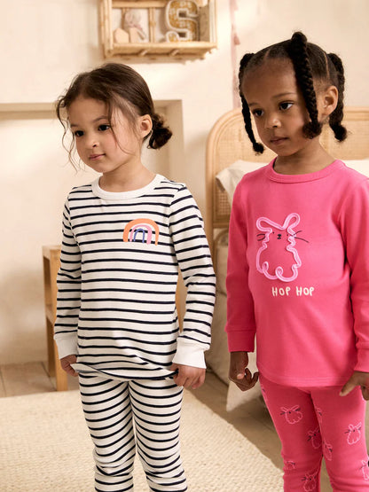 |Girl| Kit com 3 Pijamas Aconchegantes Rosa/Azul (9 meses a 12 anos)