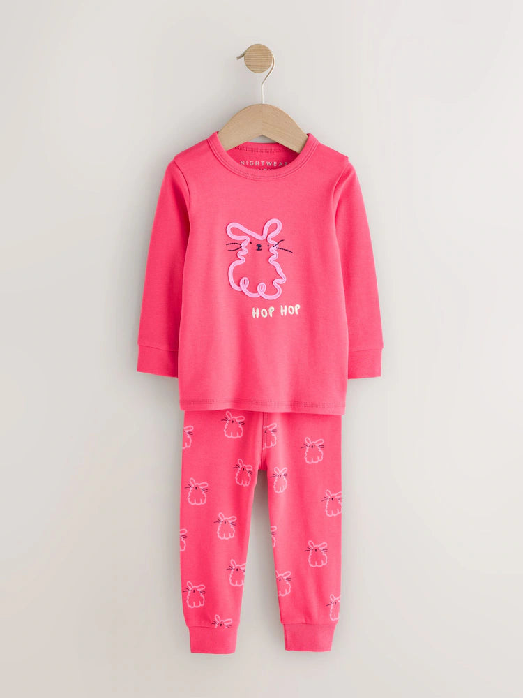 |Girl| Kit com 3 Pijamas Aconchegantes Rosa/Azul (9 meses a 12 anos)
