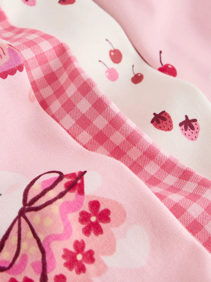 |Girl| Kit com 3 Pijamas Aconchegantes Rosa (9 meses a 12 anos)