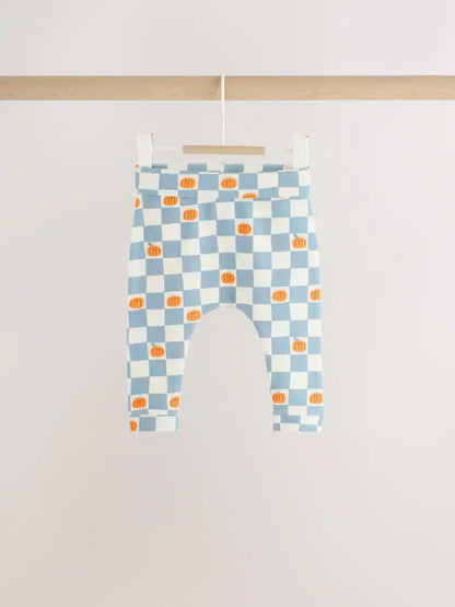 |BabyBoy| Conjunto De Blusa e Legging para Bebé com Estampado de Abóboras Azuis (0 meses a 2 anos)