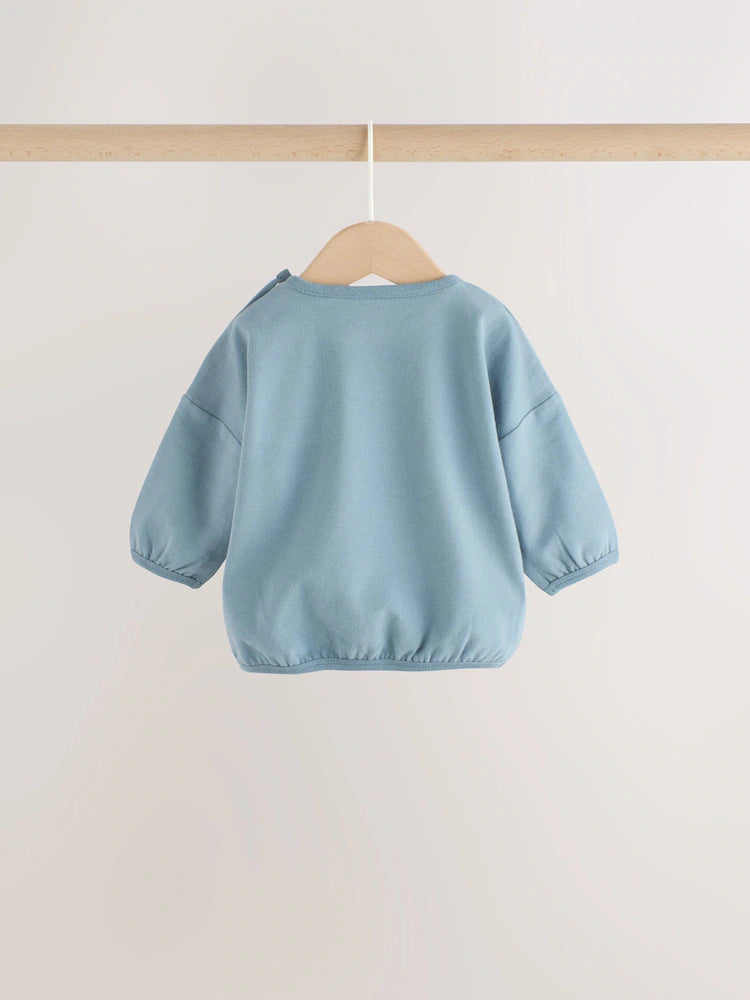 |BabyBoy| Conjunto De Blusa e Legging para Bebé com Estampado de Abóboras Azuis (0 meses a 2 anos)