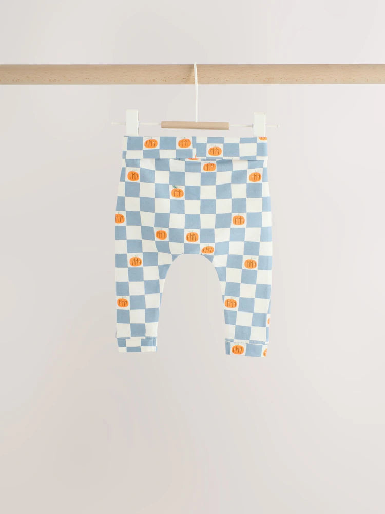|BabyBoy| Conjunto De Blusa e Legging para Bebé com Estampado de Abóboras Azuis (0 meses a 2 anos)
