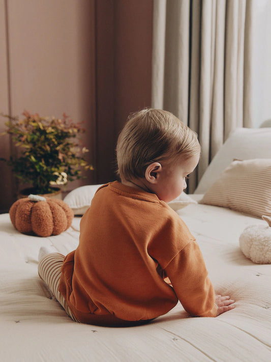 |BabyBoy| Conjunto De Moletom e Legging Para Bebê "Little Pumpkin" Laranja (0 meses a 2 anos)
